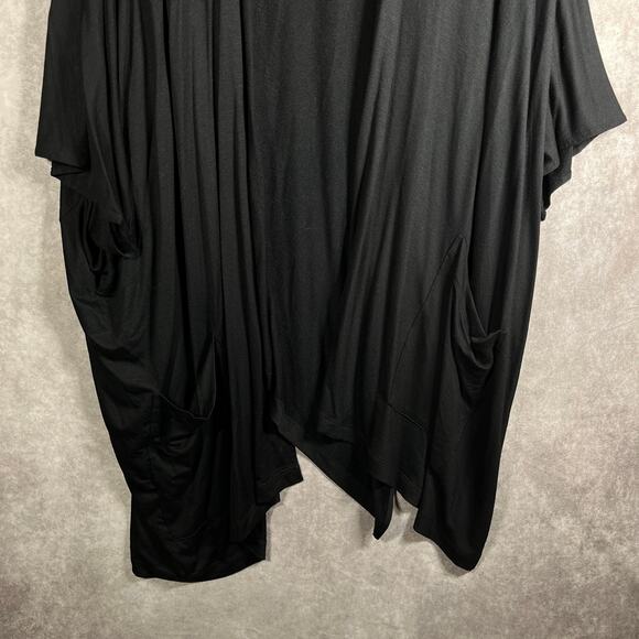 Susan Graver Weekend Cardigan Sweater 3XP Black Dolman Sleeve Open Lagenlook - Picture 3 of 9